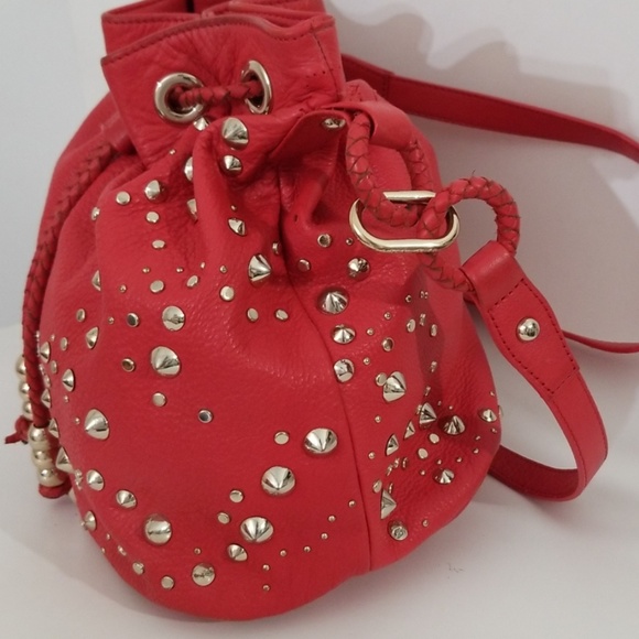 Charles David Red Kennedy Crossbody Bucket Bag - Picture 2 of 8